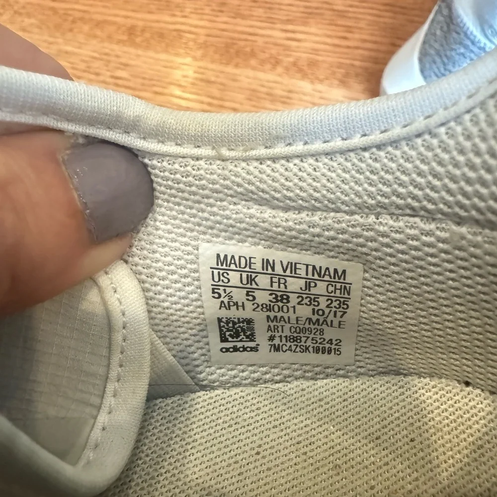 Adidas Light Gray and White Sneakers - Picture 8 of 9